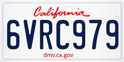 CA license plate 6VRC979