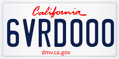 CA license plate 6VRD000