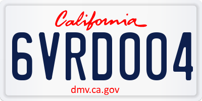 CA license plate 6VRD004