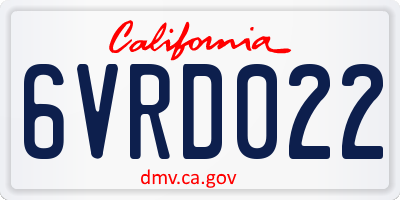 CA license plate 6VRD022