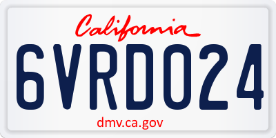 CA license plate 6VRD024