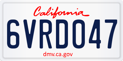 CA license plate 6VRD047