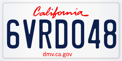 CA license plate 6VRD048