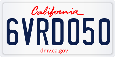 CA license plate 6VRD050