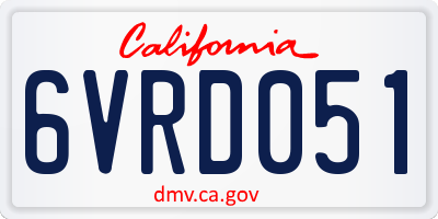 CA license plate 6VRD051