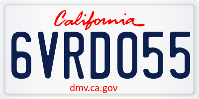 CA license plate 6VRD055