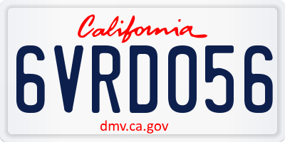 CA license plate 6VRD056