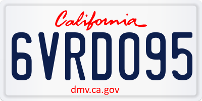 CA license plate 6VRD095