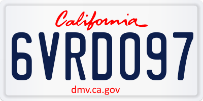 CA license plate 6VRD097
