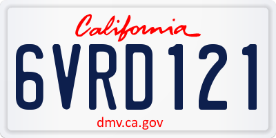 CA license plate 6VRD121