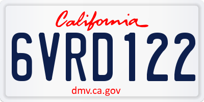 CA license plate 6VRD122