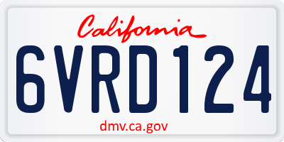 CA license plate 6VRD124