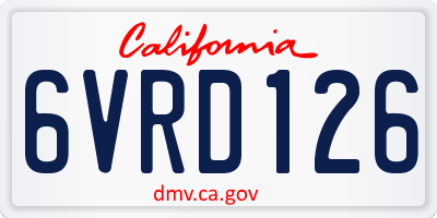 CA license plate 6VRD126