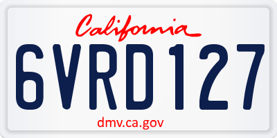 CA license plate 6VRD127