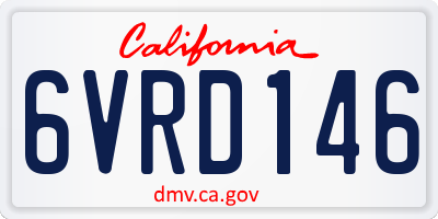 CA license plate 6VRD146