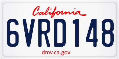 CA license plate 6VRD148