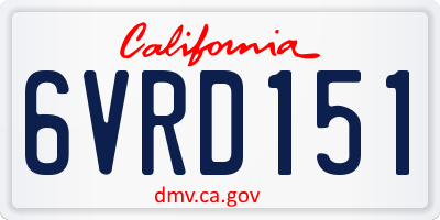 CA license plate 6VRD151