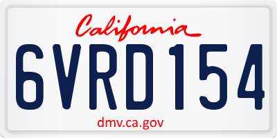 CA license plate 6VRD154