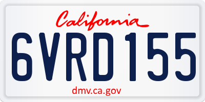 CA license plate 6VRD155