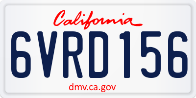 CA license plate 6VRD156
