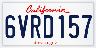 CA license plate 6VRD157