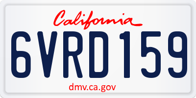 CA license plate 6VRD159