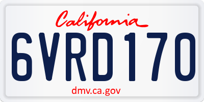 CA license plate 6VRD170