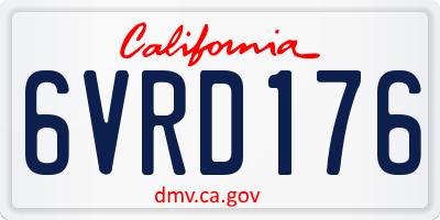 CA license plate 6VRD176