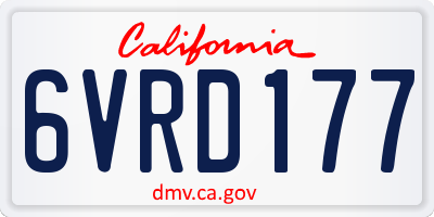 CA license plate 6VRD177