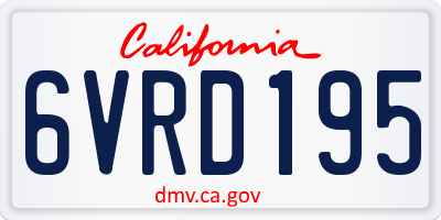 CA license plate 6VRD195