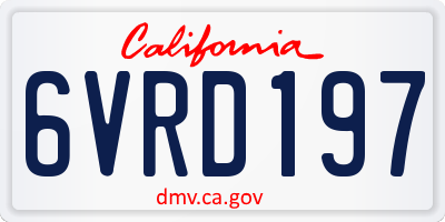 CA license plate 6VRD197