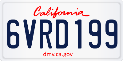 CA license plate 6VRD199