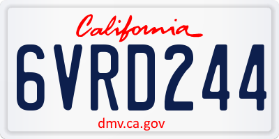 CA license plate 6VRD244