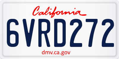 CA license plate 6VRD272