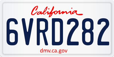 CA license plate 6VRD282