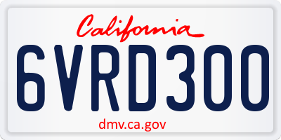 CA license plate 6VRD300