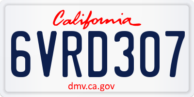CA license plate 6VRD307