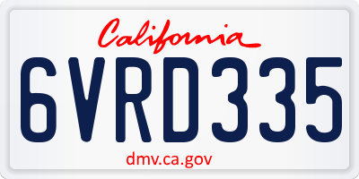 CA license plate 6VRD335