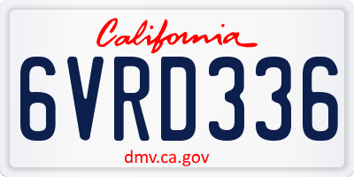 CA license plate 6VRD336