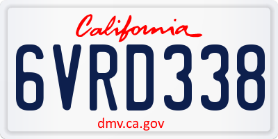 CA license plate 6VRD338