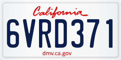 CA license plate 6VRD371