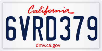 CA license plate 6VRD379