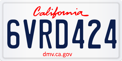 CA license plate 6VRD424