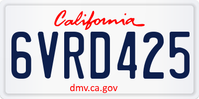 CA license plate 6VRD425