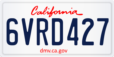 CA license plate 6VRD427