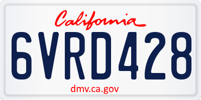 CA license plate 6VRD428
