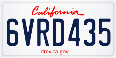 CA license plate 6VRD435