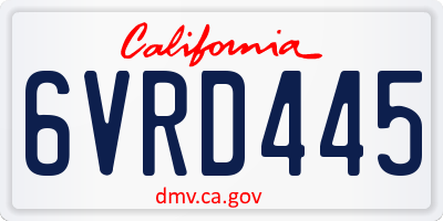 CA license plate 6VRD445