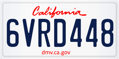 CA license plate 6VRD448