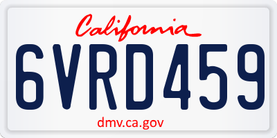 CA license plate 6VRD459